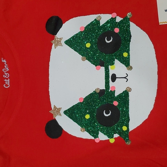 Cat & Jack Panda with Christmaw Tree Glasses Size Small 6/6X and Size Medium 7/8 - Picture 2 of 2